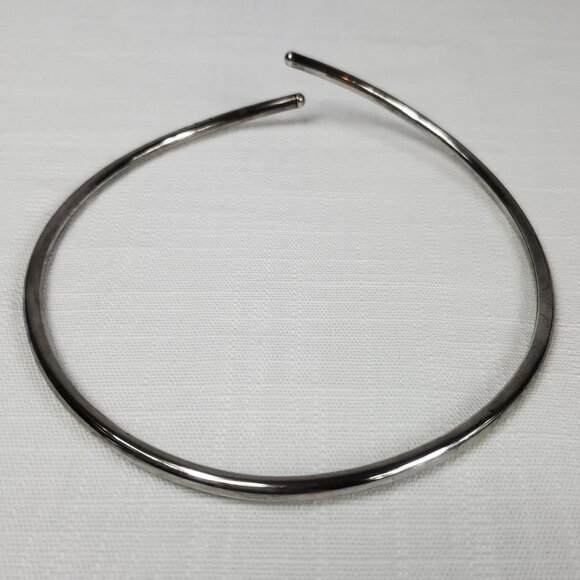 Silver 925 Jewelry - Silver 925 Mexico Stamped Chocker Collar Necklace for Pendant Vintage